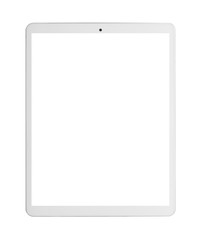 Modern white tablet pc with blank screen.