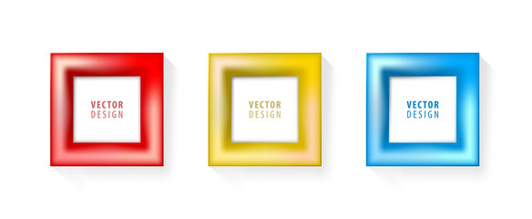 Poster - Set of High Quality Modern Color Frames on White Background. Vector Isolated Illustration