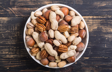 Wall Mural - Mix of nuts in plate