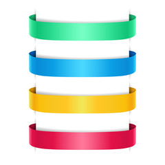 Wall Mural - set of colored banners for text. green, blue, yellow, red ribbons, vector illustration