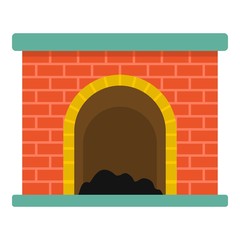 Poster - Brick fireplace icon. Cartoon illustration of brick fireplace vector icon for web