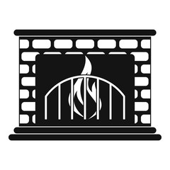 Poster - Fireplace icon. Simple illustration of fireplace vector icon for web