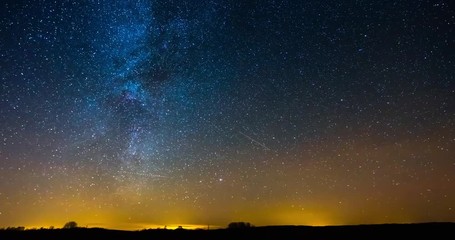 Wall Mural - Timelapse video of Milky way galaxy moving across the sky in Lithuania