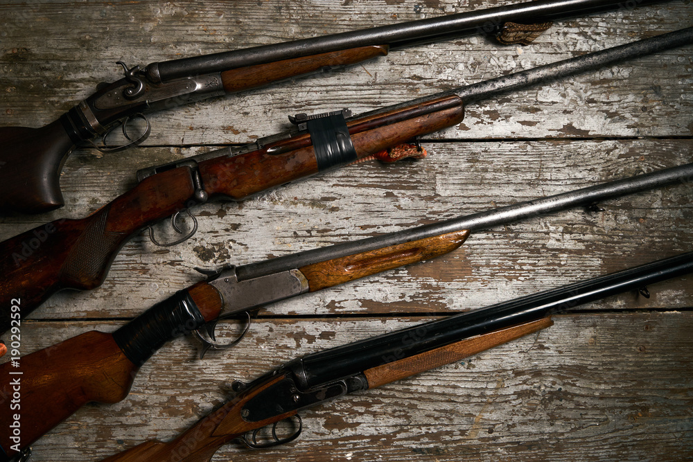Nunting Rifles ollection of hunting rifles Stock Photo | Adobe Stock