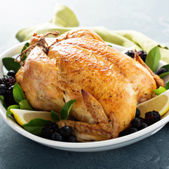 Wall Mural - Roasted chicken for holiday or sunday dinner