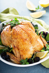 Wall Mural - Roasted chicken for holiday or sunday dinner