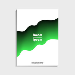 Aufkleber - Covers design for brochure with abstract green gradient pattern, flow and wave effect. Modern trendy vector illustration.