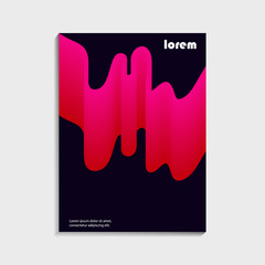 Aufkleber - Covers design for brochure with abstract red gradient on black background, flow and wave effect. Modern trendy vector illustration.