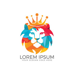 Wall Mural - Lion head logo vector design. lion king head sign concept.