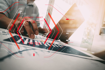 Aufkleber - Online Reviews Evaluation Concept with computer halogram scanning on data of business and all new technology