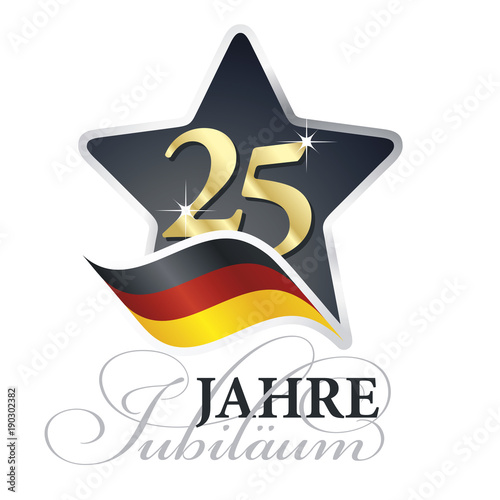 25 Years Anniversary German Language 25 Jahre Jubilaum Isolated Black Star Flag Logo Icon Buy This Stock Vector And Explore Similar Vectors At Adobe Stock Adobe Stock