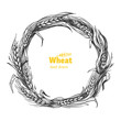 Wheat wreath hand drawn vector illustration