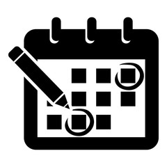 Poster - Mark calendar icon, simple style