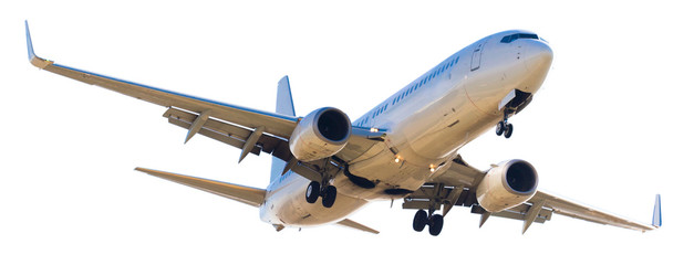 modern airplane on isolated white background