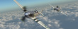 Amerikanische Jagdflugzeuge aus dem Zweiten Weltkrieg über den Wolken