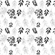 Vector botanical seamless pattern with textured hand drawn twigs.