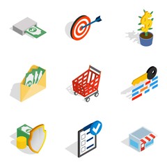 Poster - Info field icons set, isometric style