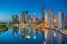 Brisbane. Cityscape Image Of Brisbane Skyline, Australia During Sunrise.