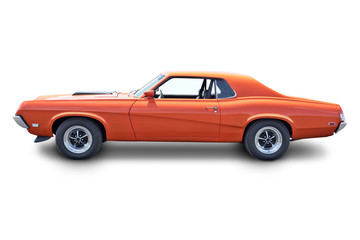 Orange Muscle Car Profile