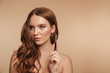 © Drobot Dean - Beauty portrait of mystery smiling ginger woman with long hair