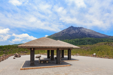 Wall Mural - 有村溶岩展望所からの桜島 -大正溶岩原に作られた360度広がる眺望の展望所-