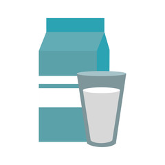 Sticker - Milk box with cup icon vector illustration graphic design