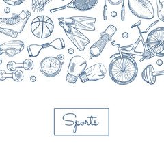 Sticker - Vector hand drawn sports equipment illustration