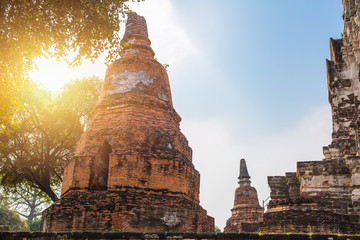 Sticker - Ruin Brick Ancient temple in Ayutthaya Travel location in Thailand