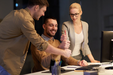 Sticker - business team making thumbs up gesture at office