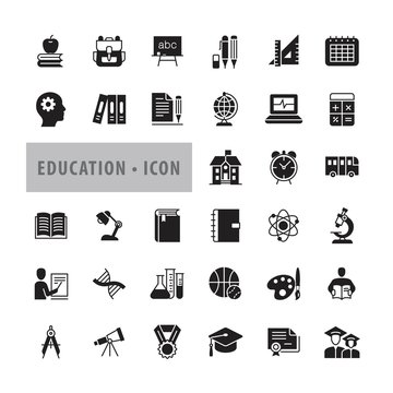 Education icons set, Vector illustration