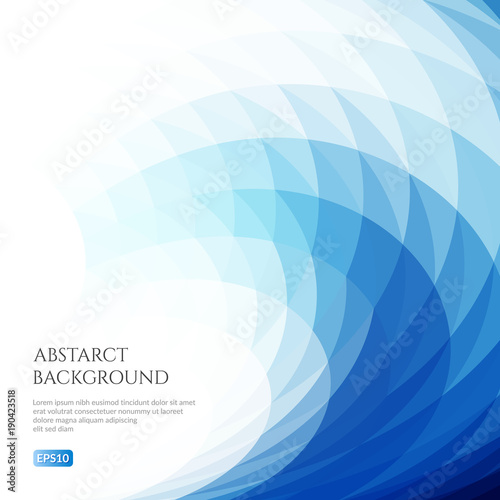 Abstract background with distorted geometric shapes. Bright shades of blue.