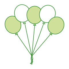 Poster - green bunch balloons decoration ornament party vector illustration