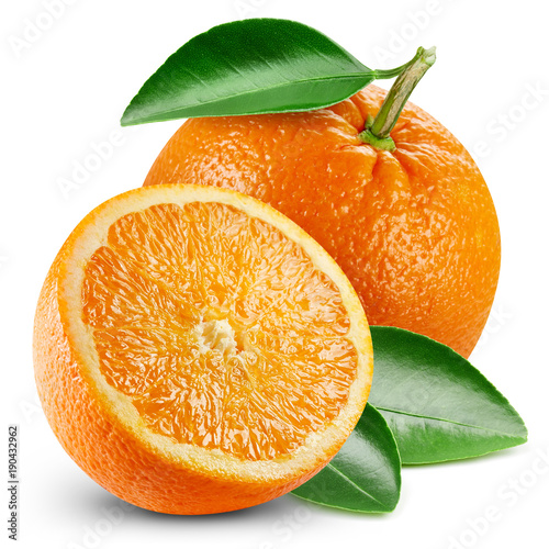 Obraz pomarańcze  pomaranczowe-owoce-z-lisciem