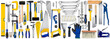 hand tool diy set collection isolated on white background / Werkzeug handwerkzeuge heimwerker sammlung isoliert hintergrund weiß