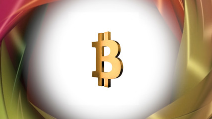 Aufkleber - Abstract animation of bitcoin currency sign in abstract colored Torah
