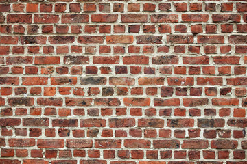  old wall of red bricks, background.