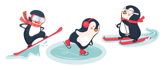 active penguins in winter