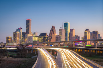 Fototapete - Houston, Texas, USA Skyline and Highway