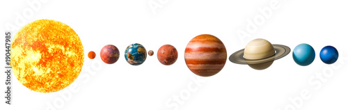 Planets of the solar system, 3D rendering Poster Mural XXL