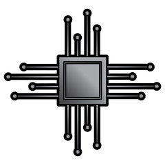 Canvas Print - cpu chip icon image vector llustration design 