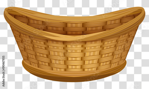 Fotografía  Empty wicker basket for flowers. Large birds nest for eggs