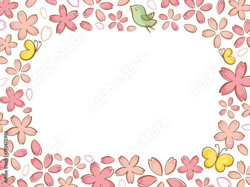 手書き風の桜のフレーム素材 Stock Vector Adobe Stock 手書き風の桜のフレーム素材 Stock Vector Adobe Stock