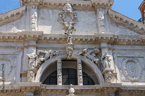 Part of facade of Saint Moses church (Basilica di San Moise) in Venice, Italy Canvas-taulu