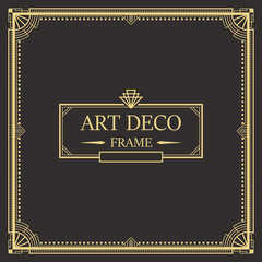 Wall Mural - Art Deco Border frame vector05