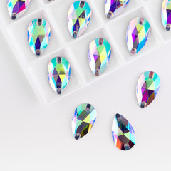 Sticker - Precious stones crystal color in the pallet on a white background.