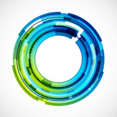 Aufkleber - Abstract bright techno circles frame vector background. Eps 10.