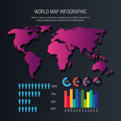 Canvas Print - world planet infographic icons vector illustration design