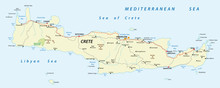 Vector Street Map Of Greek Mediterranean Island Crete