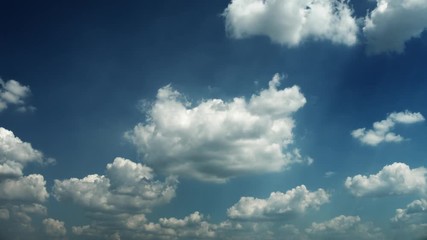 Wall Mural - moving clouds and blue sky time lapse. 4K