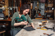 © agababjan - Working process in the leather workshop.